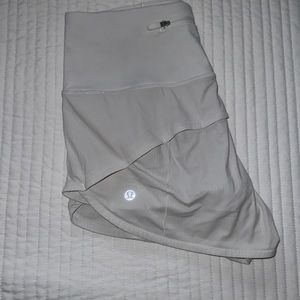 White Lululemon Speed Up Shorts